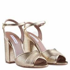 Tabitha Simmons Gold Strappy Heels